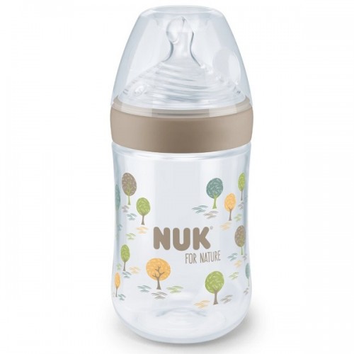 NUK FOR NATURE ΜΠΙΜΠΕΡΟ ΜΕ ΘΗΛΗ ΣΙΛΙΚΟΝΗΣ & ΔΕΙΚΤΗ ΕΛΕΓΧΟΥ ΘΕΡΜΟΚΡΑΣΙΑΣ MEDIUM 260ml ΣΕ ΔΙΑΦΟΡΑ ΧΡΩΜΑΤΑ