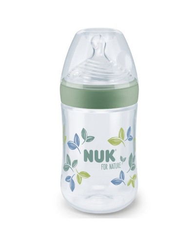 NUK FOR NATURE ΜΠΙΜΠΕΡΟ ΜΕ ΘΗΛΗ ΣΙΛΙΚΟΝΗΣ & ΔΕΙΚΤΗ ΕΛΕΓΧΟΥ ΘΕΡΜΟΚΡΑΣΙΑΣ MEDIUM 260ml ΣΕ ΔΙΑΦΟΡΑ ΧΡΩΜΑΤΑ