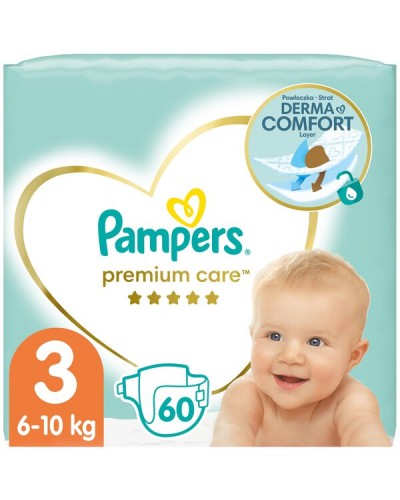 PAMPERS PREMIUM CARE No 3 (6-10 kg) 60τμχ JUMBO PACK