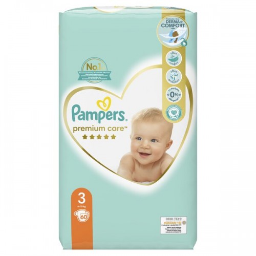 PAMPERS PREMIUM CARE No.3 (6-10 kg) 60τμχ JUMBO PACK