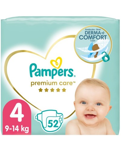 PAMPERS PREMIUM CARE No 4 (8-14kg) 52τμχ JUMBO PACK