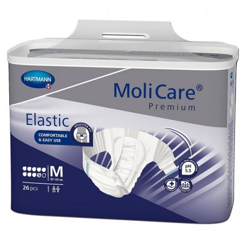 HARTMANN MOLICARE PREMIUM SLIP ELASTIC ΠΑΝΕΣ ΑΚΡΑΤΕΙΑΣ ΝΥΧΤΑΣ MEDIUM 9 ΣΤΑΓΟΝΩΝ 26τμχ