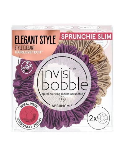 INVISIBOBBLE SPRUNCHIE SLIM THE SNUGGLE IS REAL PURPLE- GOLD BROWN) ΛΑΣΤΙΧΑΚΙΑ ΜΑΛΛΙΩΝ 2τμχ