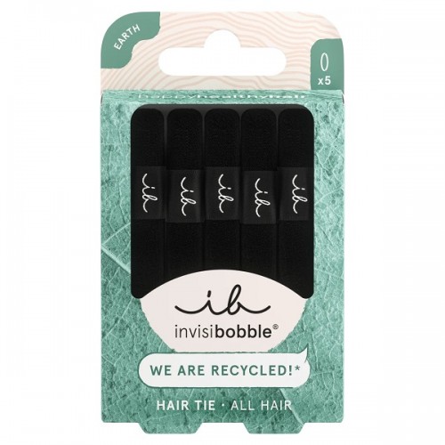 INVISIBOBBLE EARTH BLACK ΛΑΣΤΙΧΑΚΙΑ ΜΑΛΛΙΩΝ ΜΑΥΡΟ 5τμχ