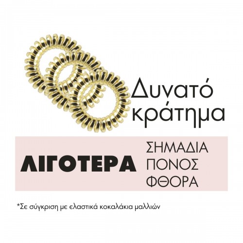 INVISIBOBBLE SET APRES SKI 24K GOLD ΛΑΣΤΙΧΑΚΙΑ ΜΑΛΛΙΩΝ 3τμχ & ΚΛΑΜΕΡ 1τμχ