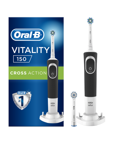 ORAL-B VITALITY 150 CROSS ACTION ΗΛΕΚΤΡΙΚΗ ΟΔΟΝΤΟΒΟΥΡΤΣΑ ΜΑΥΡΗ 1τμχ