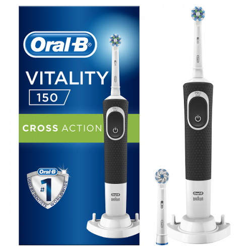 ORAL-B VITALITY 150 CROSS ACTION ΗΛΕΚΤΡΙΚΗ ΟΔΟΝΤΟΒΟΥΡΤΣΑ ΜΑΥΡΗ 1τμχ