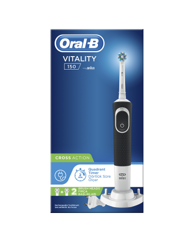 ORAL-B VITALITY 150 CROSS ACTION ΗΛΕΚΤΡΙΚΗ ΟΔΟΝΤΟΒΟΥΡΤΣΑ ΜΑΥΡΗ 1τμχ