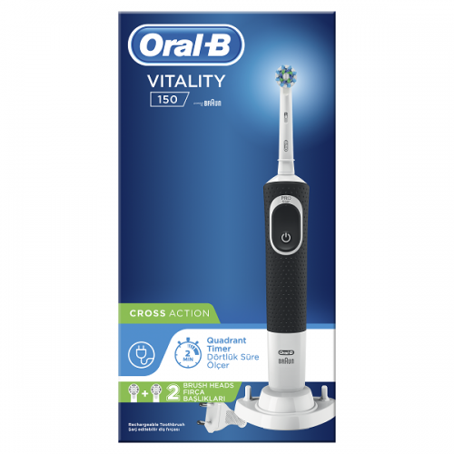 ORAL-B VITALITY 150 CROSS ACTION ΗΛΕΚΤΡΙΚΗ ΟΔΟΝΤΟΒΟΥΡΤΣΑ ΜΑΥΡΗ 1τμχ