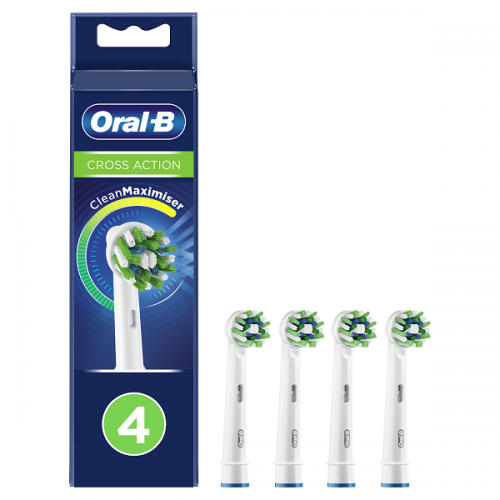 ORAL-B CROSS ACTION ΑΝΤΑΛΛΑΚΤΙΚΕΣ ΚΕΦΑΛΕΣ ΗΛΕΚΤΡΙΚΗΣ ΟΔΟΝΤΟΒΟΥΡΤΣΑΣ 4τμχ