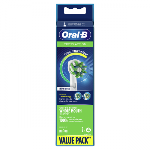 ORAL-B CROSS ACTION ΑΝΤΑΛΛΑΚΤΙΚΕΣ ΚΕΦΑΛΕΣ ΗΛΕΚΤΡΙΚΗΣ ΟΔΟΝΤΟΒΟΥΡΤΣΑΣ 4τμχ