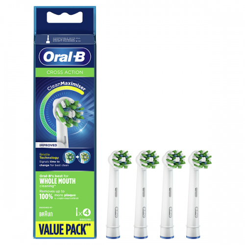 ORAL-B CROSS ACTION ΑΝΤΑΛΛΑΚΤΙΚΕΣ ΚΕΦΑΛΕΣ ΗΛΕΚΤΡΙΚΗΣ ΟΔΟΝΤΟΒΟΥΡΤΣΑΣ 4τμχ