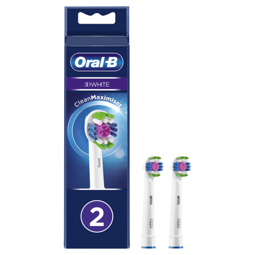 ORAL-B 3D WHITE ΑΝΤΑΛΛΑΚΤΙΚΕΣ ΚΕΦΑΛΕΣ ΗΛΕΚΤΡΙΚΗΣ ΟΔΟΝΤΟΒΟΥΡΤΣΑΣ 2τμχ