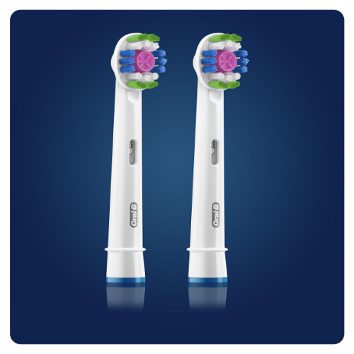 ORAL-B 3D WHITE ΑΝΤΑΛΛΑΚΤΙΚΕΣ ΚΕΦΑΛΕΣ ΗΛΕΚΤΡΙΚΗΣ ΟΔΟΝΤΟΒΟΥΡΤΣΑΣ 2τμχ