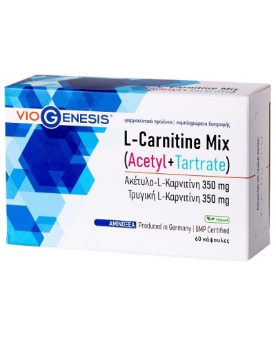 VIOGENESIS L-CARNITINE MIX (ACETYL 350mg + TARTRATE 350mg) 60caps