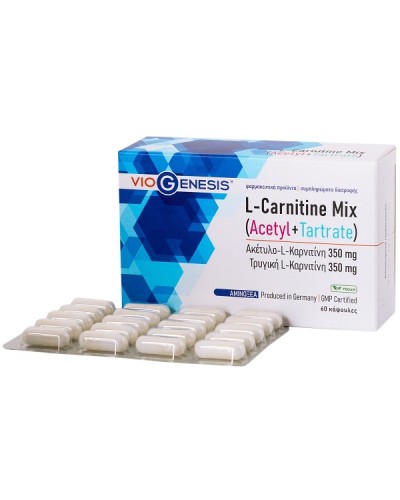 VIOGENESIS L-CARNITINE MIX (ACETYL 350mg + TARTRATE 350mg) 60caps