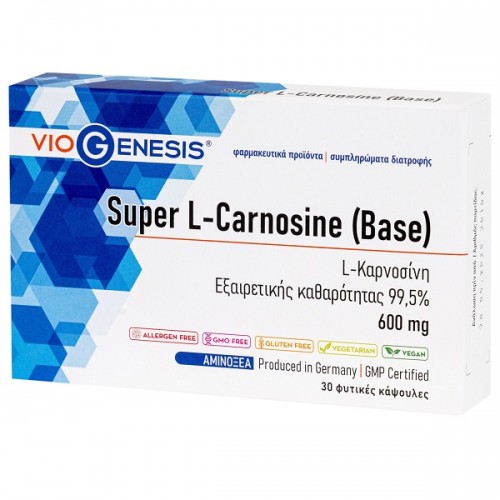 VIOGENESIS SUPER L-CARNOSINE (BASE) 600mg 30caps