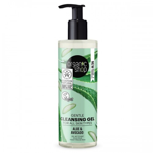 ORGANIC SHOP GENTLE CLEANSING GEL FOR ALL SKIN TYPES AVOCADO & ALOE 200ML