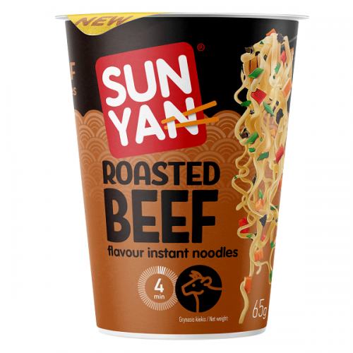 SUN YAN ΕΤΟΙΜΟ ΓΕΥΜΑ NOODLES ΜΕ ΓΕΥΣΗ ΒΟΔΙΝΟ ΚΡΕΑΣ CUP 65g