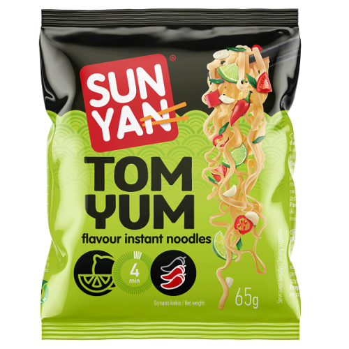 SUN YAN ΕΤΟΙΜΟ ΓΕΥΜΑ NOODLES ΜΕ ΠΙΚΑΝΤΙΚΗ ΓΕΥΣΗ TOM YUM  65g