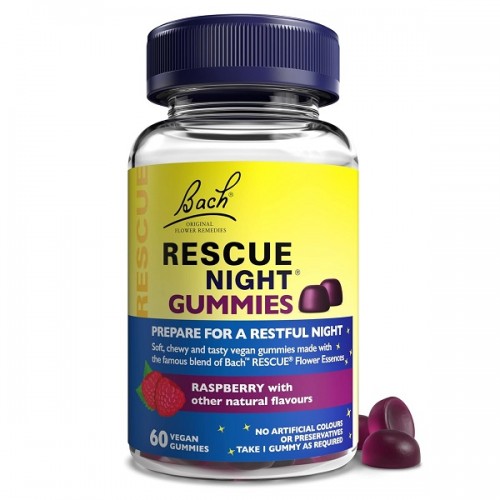 POWER BACH RESCUE NIGHT GUMMIES RASPBERRY 60 Vegan gummies