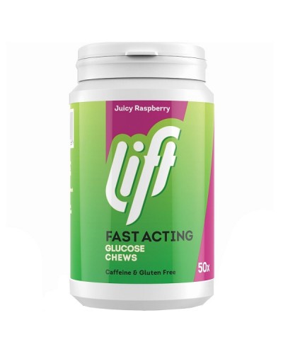 GLUCO LIFT FAST ACTING GLUCOSE CHEWS RASPBERRY 50 Μασώμενες Ταμπλέτες