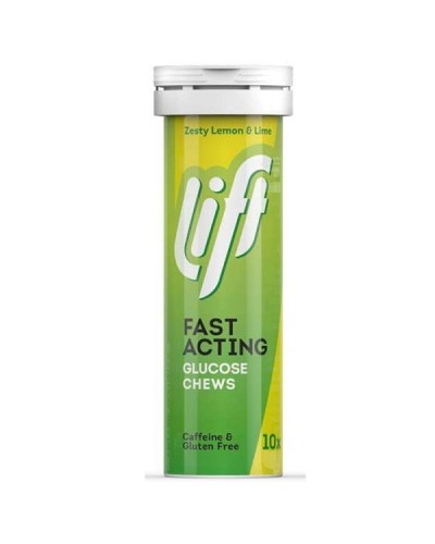 LIFT GLUCOTABS FAST ACTIVE CHEWS LEMON-LIME 10 Μασώμενες Ταμπλέτες