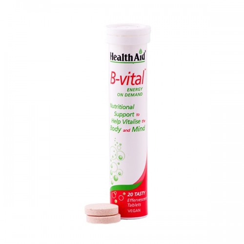 HEALTH AID PROMO B-VITAL 20 αναβράζουσες ταμπλέτες + VIT C 1000mg 20 αναβράζουσες ταμπλέτες (1+1 ΔΩΡΟ)