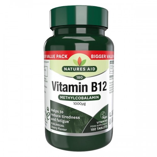 NATURES AID VITAMIN B12 METHYLCOBALAMIN 180 SUBLINGUAL TABS