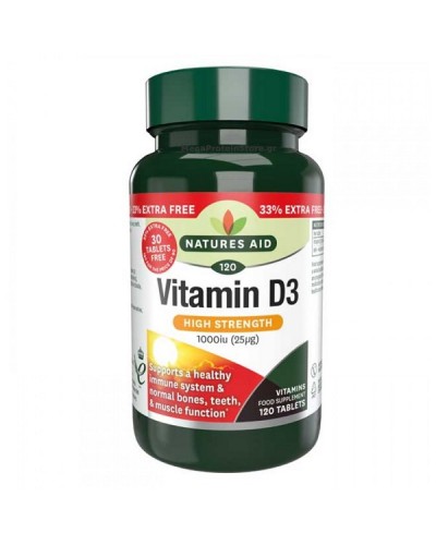 NATURES AID VITAMIN D3 1000IU 25μg 120tabs