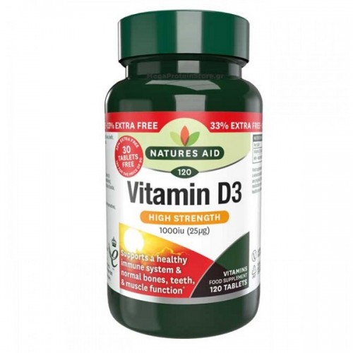 NATURES AID VITAMIN D3 1000IU 25μg 120tabs