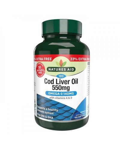 NATURES AID COD LIVER OIL 550mg 120Softgels