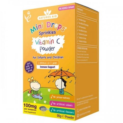 NATURES AID VITAMIN C POWDER SPRINKLES (3 MONTHS - 5 YEARS) 90G