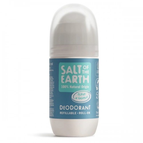 SALT OF THE EARTH NATURAL REFILLABLE ROLL-ON DEODORANT OCEAN & COCONUT 75ml