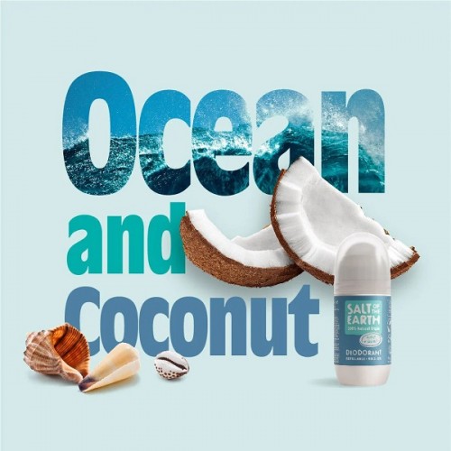 SALT OF THE EARTH NATURAL REFILLABLE ROLL-ON DEODORANT OCEAN & COCONUT 75ml