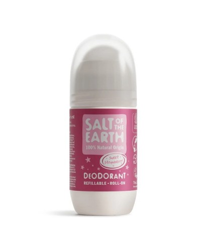 SALT OF THE EARTH NATURAL REFILLABLE ROLL-ON DEODORANT STRAWBERRY 75ml