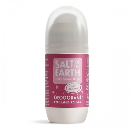 SALT OF THE EARTH NATURAL REFILLABLE ROLL-ON DEODORANT STRAWBERRY 75ml