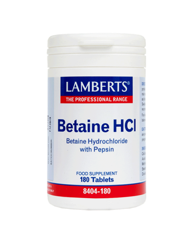 LAMBERTS BETAINE HCL 324mg PEPSIN 5mg 180tabs