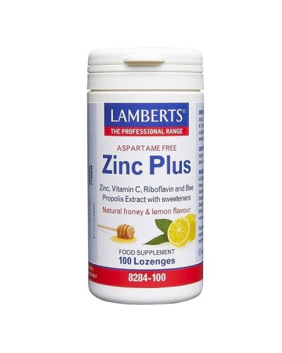 LAMBERTS ZINC PLUS NATURAL HONEY & LEMON FLAVOUR 100 lozenges