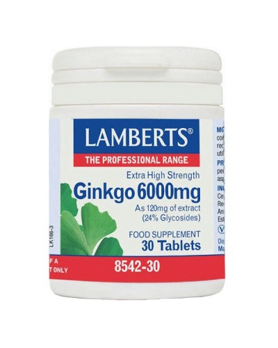 LAMBERTS GINKGO BILOBA EXTRACT 6000mg 30tabs