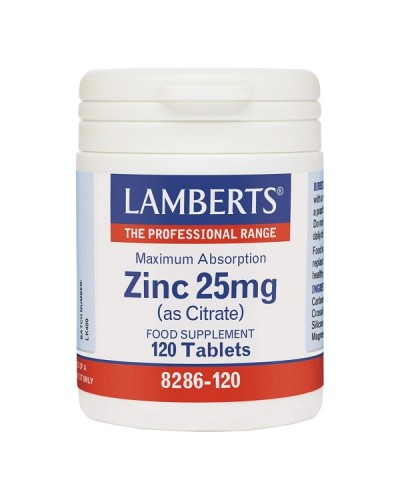 LAMBERTS ZINC 25mg (AS CITRATE) 120tabs