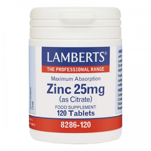 LAMBERTS ZINC 25mg (AS CITRATE) 120tabs