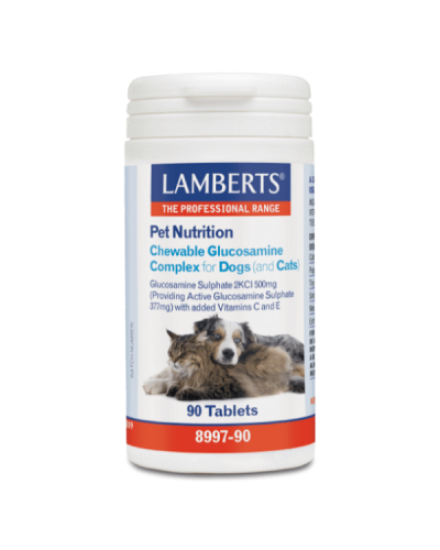 LAMBERTS PET NUTRITION CHEWABLE GLUCOSAMINE COMPLEX FOR DOGS (& CATS) 90tabs