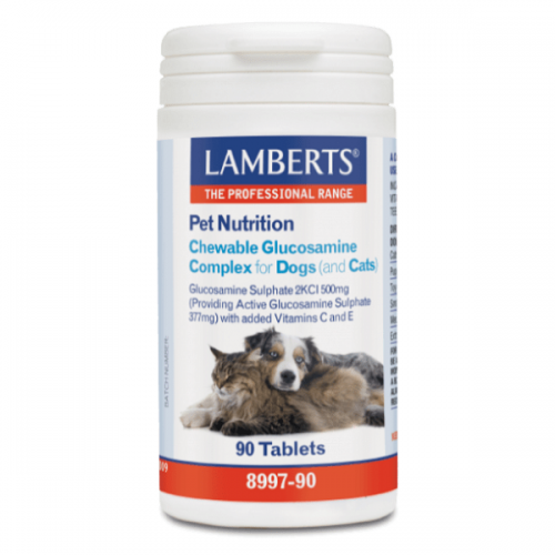 LAMBERTS PET NUTRITION CHEWABLE GLUCOSAMINE COMPLEX FOR DOGS (& CATS) 90tabs