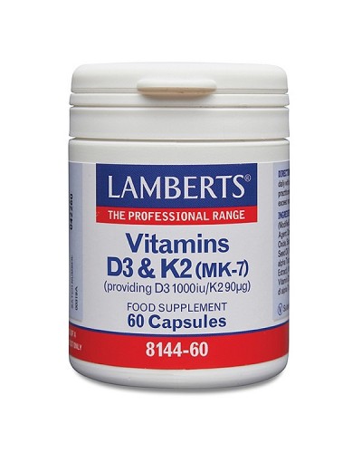 LAMBERTS VITAMINS D3 1000iu & K2 90µg 60caps