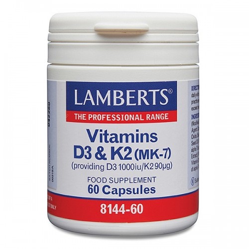 LAMBERTS VITAMINS D3 1000iu & K2 90µg 60caps