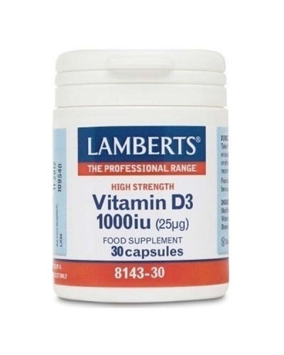 LAMBERTS VITAMIN D3 1000iu (25μg) 30caps