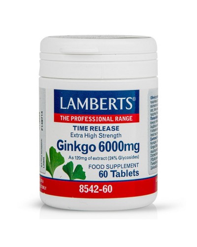 LAMBERTS GINKGO BILOBA EXTRACT 6000mg 60tabs