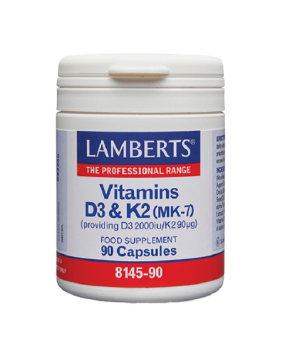 LAMBERTS VITAMINS D3 2000iu & K2 90µg 90caps