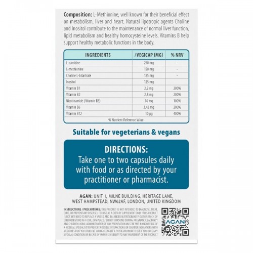 AGAN LIPOTROPIC FORMULA 30 Veg caps